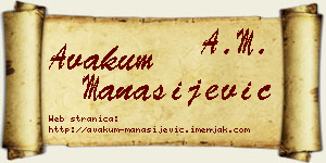 Avakum Manasijević vizit kartica